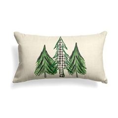 AVOIN colorlife Watercolor Christmas Tree Pillow Cover