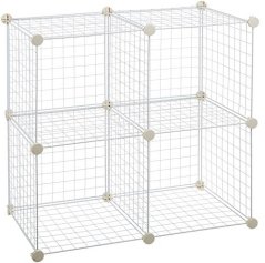 AmazonBasics 4 Cube Wire Storage Shelves