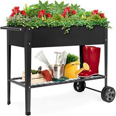 Best Choice Products Mobile Raised Metal Planter