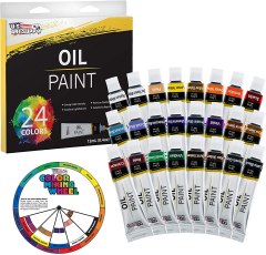 U.S. Art Supply Professional Set of 24 Oil-based Colors