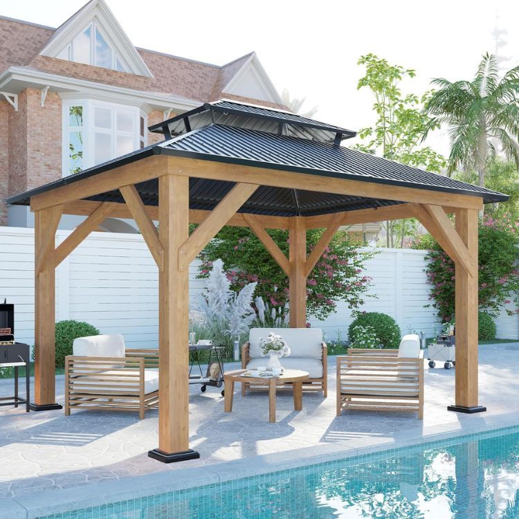 AMERLIFE 10x12 Wood Gazebo