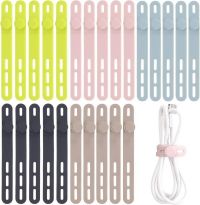 Oligei 25 Pcs Silicone Cable Ties