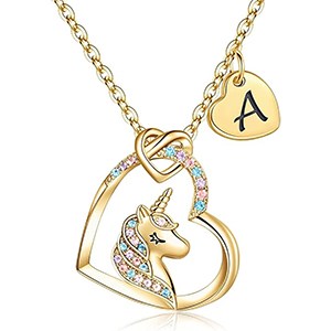 Hidepoo Heart Unicorn Necklace