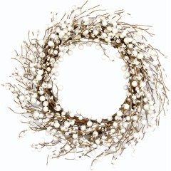 JINGHONG White 20-inch Winter Wreath