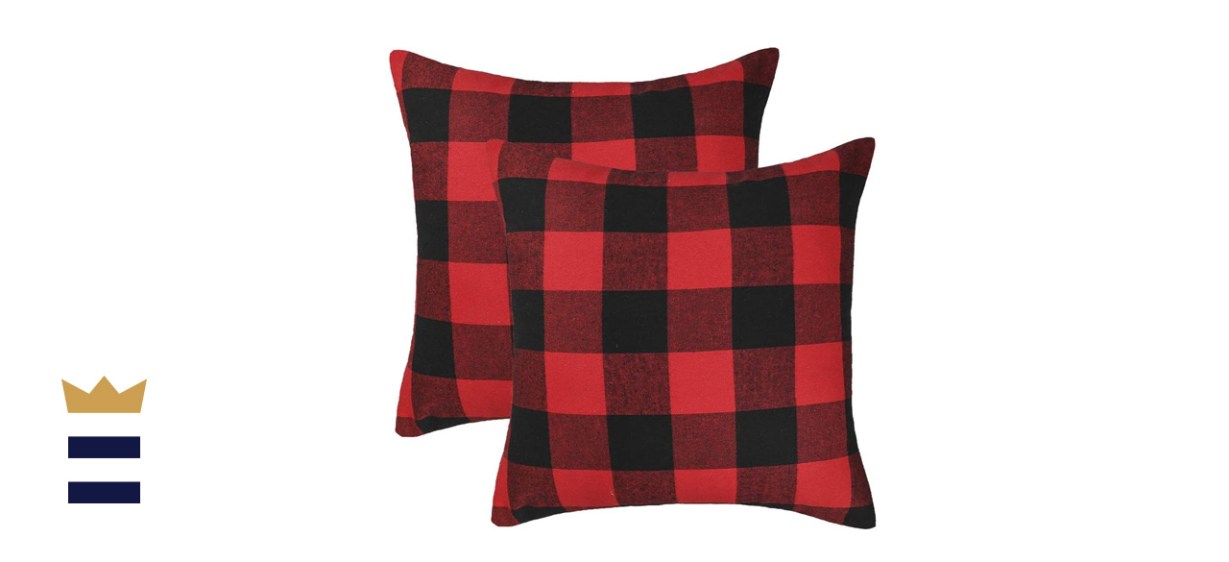 4th Emotion Set of 2 Christmas Buffalo Check Plaid Throw Pillow Covers