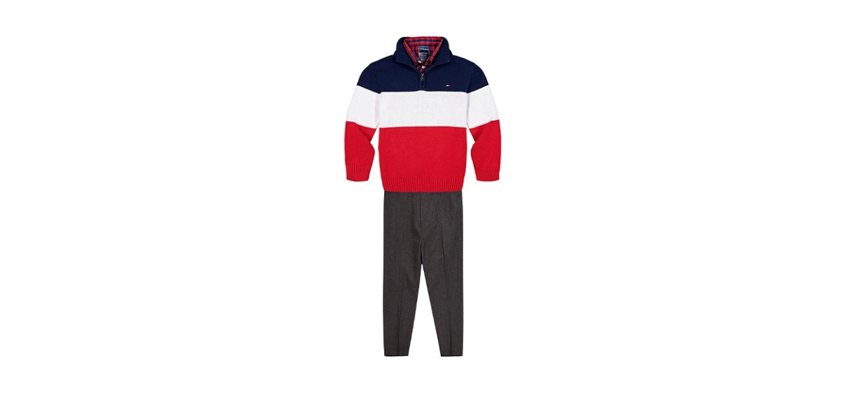 Best Tommy Hilfiger Pullover Sweater, Dress Shirt and Pants Set