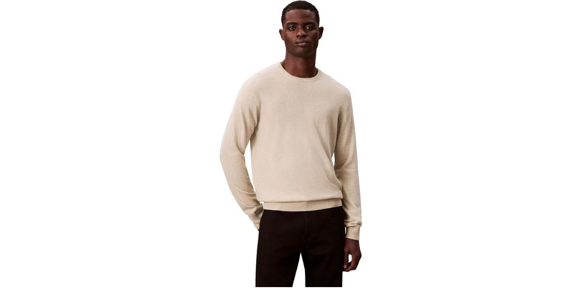 Calvin Klein Mens Wool Blend Crewneck Sweater
