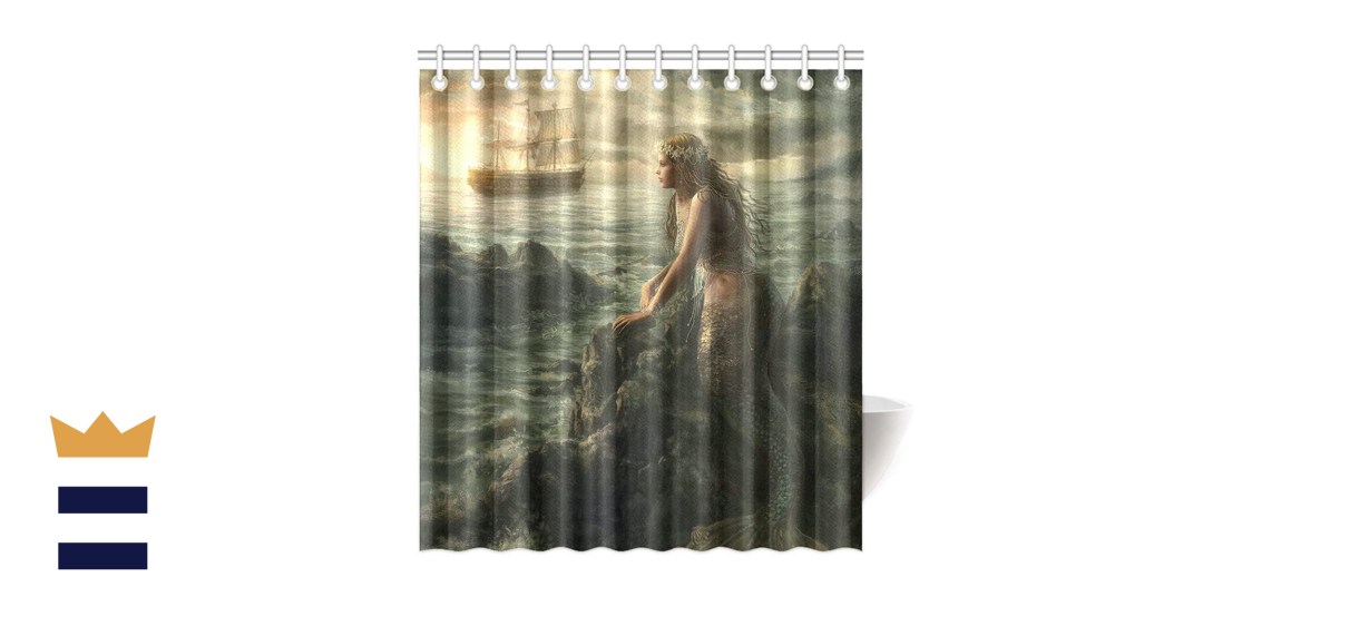 CTIGERS Beautiful Mermaid Art Shower Curtain
