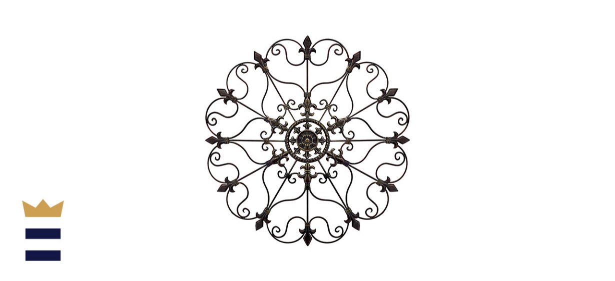 Metal Solid Mounted Medallion Hand-painted Wall Decor 30&quot;x30&quot;