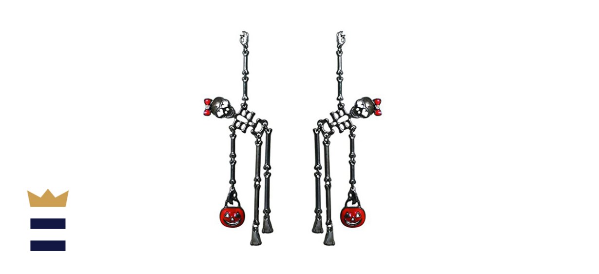 ​​Rosemarie Collections Dancing Skeletons Halloween Earrings