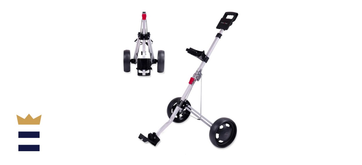 How True 2 Wheel Foldable Golf Push Cart Collapsible Golf Trolley Push Pull Golf Cart