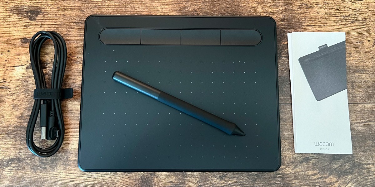 Wacom Intuos on wooden background
