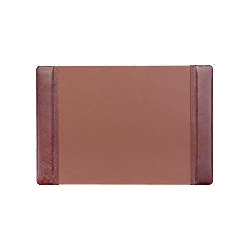 Dacasso 25.5 x 17.25 Inch Chocolate Brown Leather Desk Pad with Side Rails