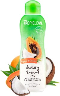 TropiClean Luxury 2 in 1 Papaya & Coconut Pet Shampoo and Conditioner