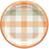 American Greetings Plaid Paper Dessert Plates