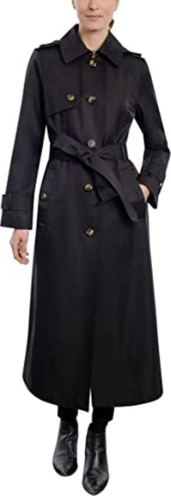 London Fog Women's Single Breasted Long Trench Coat