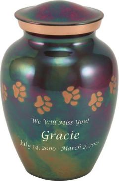 A Pet's Life Classic Paw Print Personalized Dog and Cat Urn