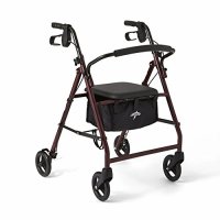 Medline Foldable Adult Rollator with 6-Inch Wheels