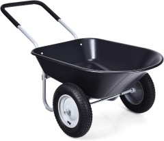 Goplus Dual-Wheel Wheelbarrow